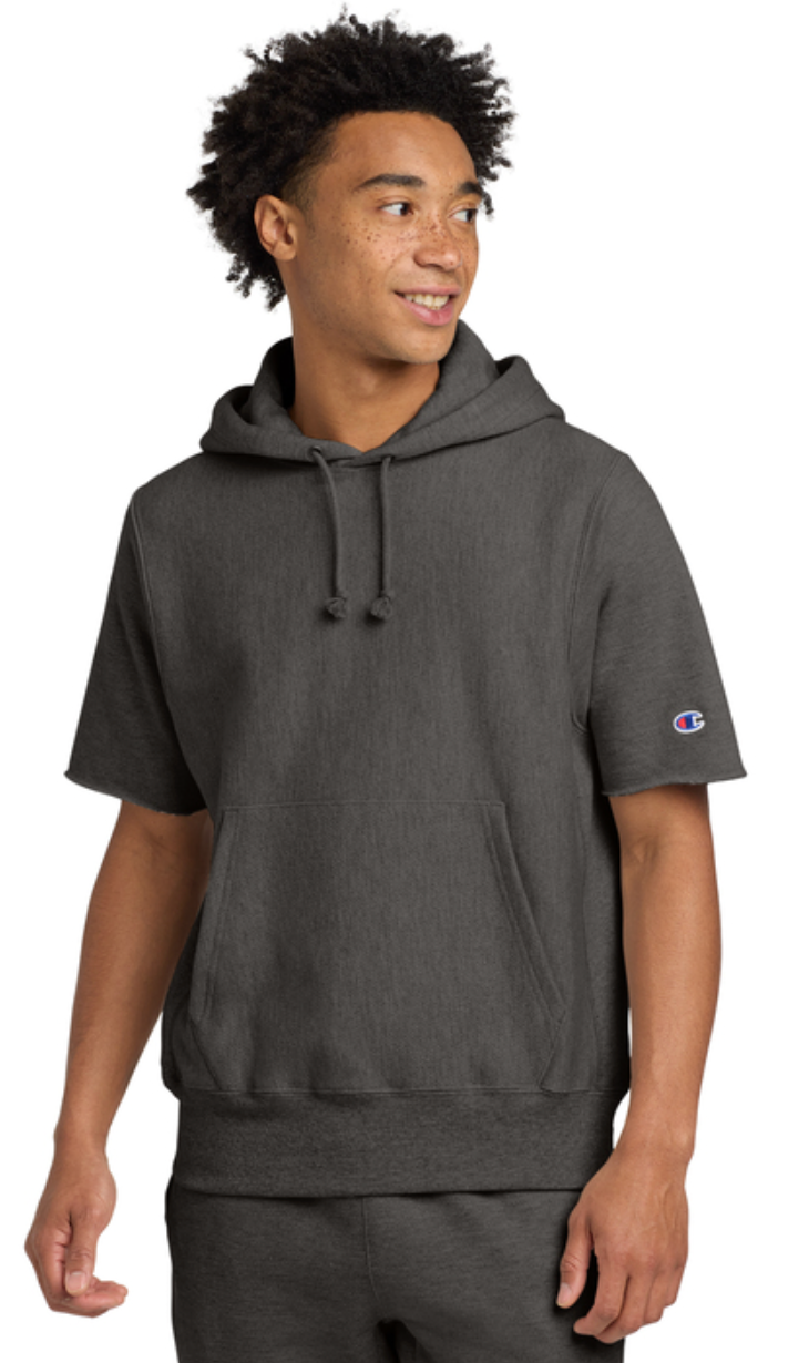 Champion® Reverse Weave® Short Sleeve Hooded Sweatshirt